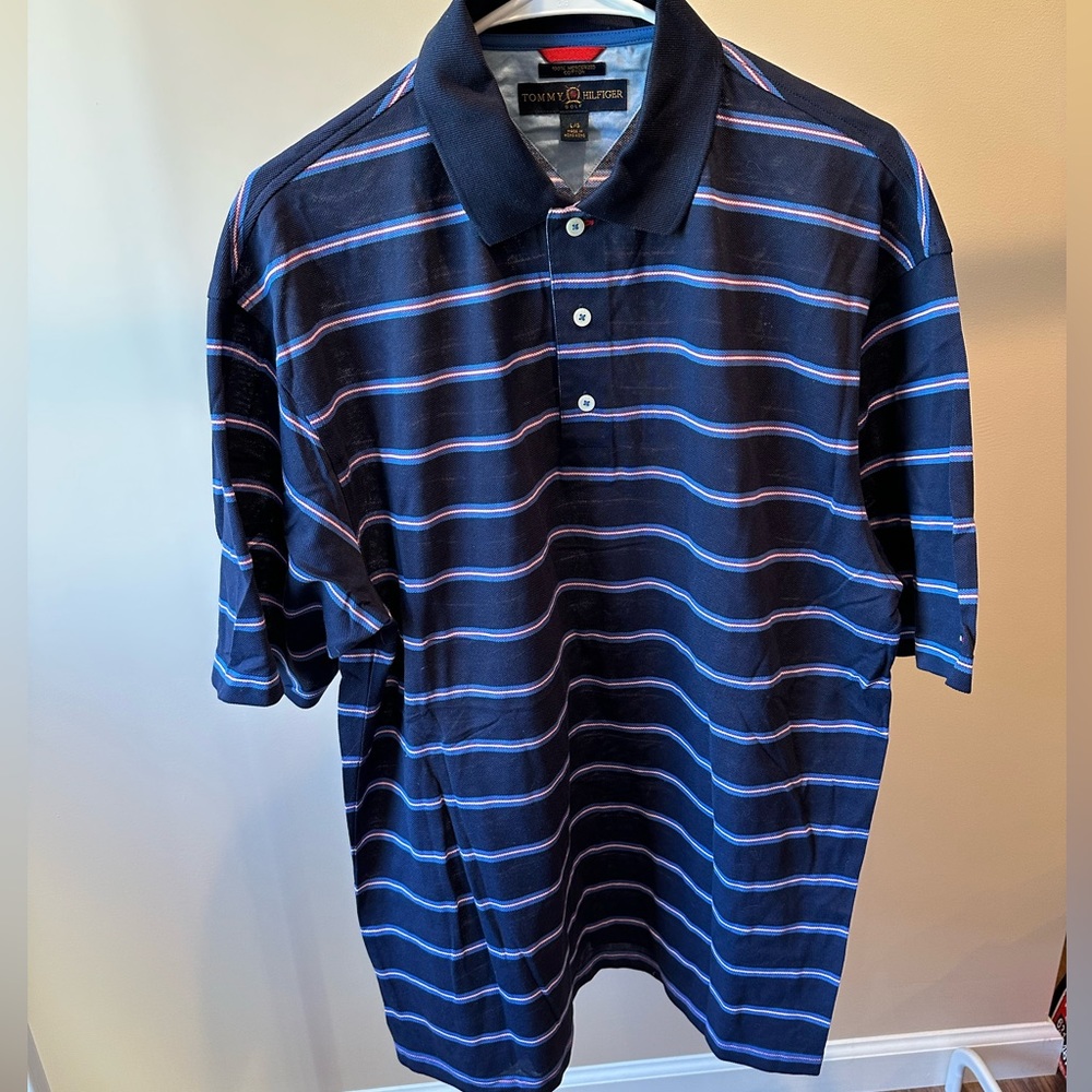 Tommy Hilfiger Golf Polo Men’s Large red white blue